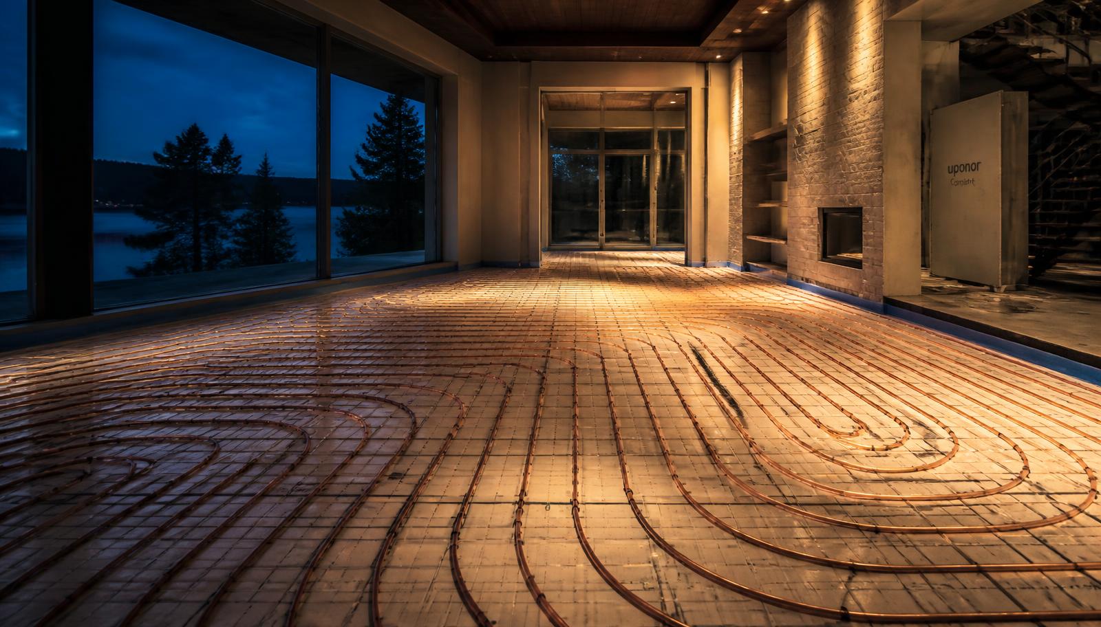 Warm radiant heated floor in a finished home
